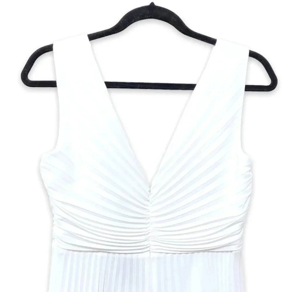 NWT Anthropologie BHLDN Badgley Mischka Sloane Dress White Plunge Maxi Size 2 - Picture 9 of 14